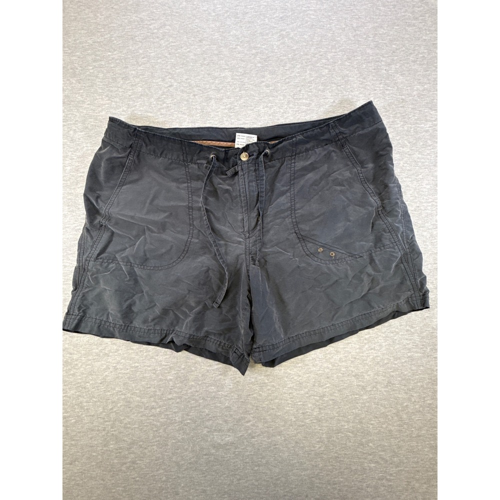 Columbia Womens Charcoal Gray Drawstring Hiking Shorts XL AL4426 Cotton Nylon